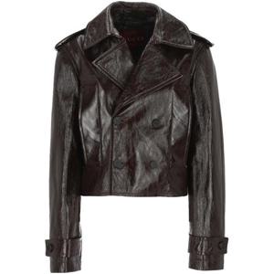 구찌 샤이니 레더 바이커 재킷 847580 XBNAX2073 Gianduia