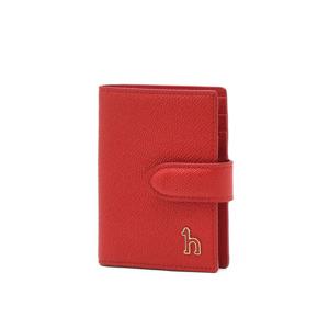 [헤지스]헤지스 레드 단색 소가죽 중지갑 WIHO4F003R2