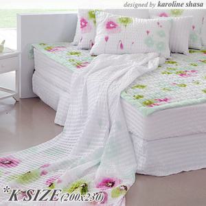 [캐롤라인 샤사] 썸머브리즈 순면리플 침구세트 K