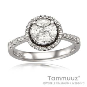 [타뮤즈] 18K 1.2캐럿 TS 인비져블 다이아몬드-엘레강스 I1008R-화이트골드-프로포즈결혼반지