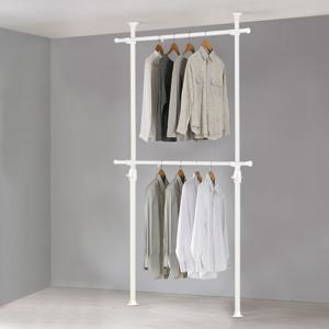 왕자 화이트2단행거(32mm)/옷걸이행거/고정식행거/조립식행거