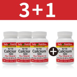 뉴트리 칼슘 500 플러스 비타민D 칼슘제 (90정X4병)