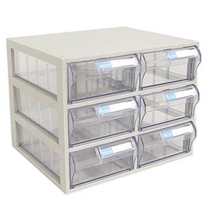 [모아이샵](500-1)수납함6칸/투명수납함/약통/화장품정리함