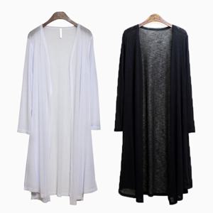 [해피통통] 빅사이즈 루즈핏 쿨가디건 여름용 아이스 롱가디건 쿨한 바캉스 비치웨어 시스루 아우터 여성의류