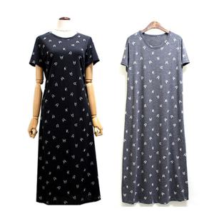[해피통통] 빅사이즈 나염 반팔 롱 원피스 여성 슬라브 여름원피스 캐주얼한 바캉스 시원한 쿨 여성의류