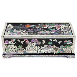 [박씨상방] 나전 설합 2단 학매화검 보석함+고급 한지박스증정