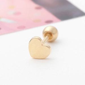 [미니아트] 10K 골드 플랫 하트 금 피어싱 귀걸이 G366_한쪽