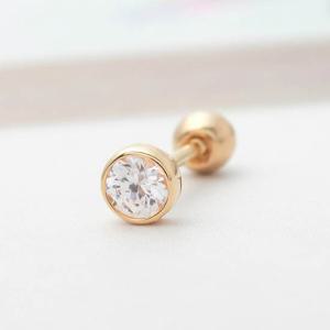 [미니아트] 10K 골드 원 큐빅 금 피어싱 귀걸이 G371_한쪽