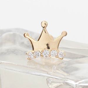 [미니아트] 10K 골드 크라운 왕관 금 피어싱 귀걸이 G396_한쪽