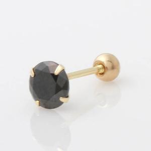 [미니아트] 10K 골드 5mm 블랙 큐빅 금 피어싱 귀걸이 G427_한쪽