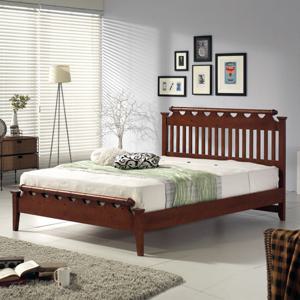 베드피아 베르디 원목 퀸침대(월넛) / 원목깔판, 양면매트