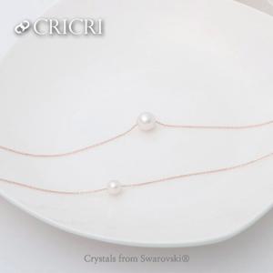 [CRICRI] 14K 로즈골드 진주목걸이 41cm [기본형]