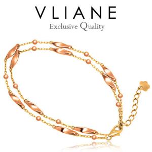 [브리앙] 18K 휘르스트 두줄 팔찌 (금팔찌,여자선물,체인팔찌)