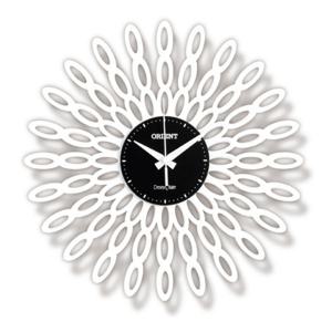 오리엔트 OT671W 무소음 화이트 플라워 벽시계 40cm