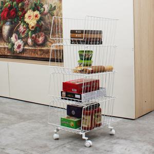 다용도 이동식 와이어 바구니(4단)