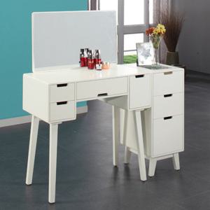 헤라 화이트 원목도장 4도어 화장대 + 3단 서랍장_의자제외