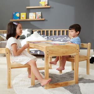 [꿈꾸는요셉] 토마스 높이조절 원목책상+1인의자2개 TOSET03