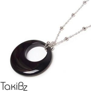 [타키비즈] 오닉스 실버 롱목걸이