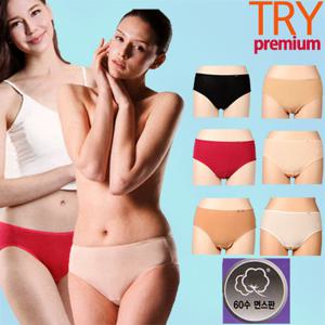 [TRY]60수면스판미디팬티6종세트