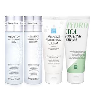 화이트닝 대용량3종(미백스킨+미백로션+미백대용량크림)+대용량시카수분크림/ 잡티관리/수분공급