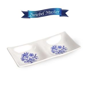 쯔비벨무스터 사각 2절 나눔 접시 대형 (안주접시/찬기)