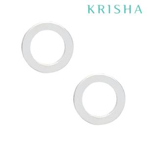 [크리샤]모형 라운드 실버 귀걸이_KSE0216