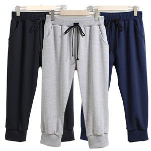 [해피통통] 여성 트레이닝 7부 팬츠 빅사이즈 여름 캐주얼 바지 밴딩 특양면 스판 운동복 여성의류