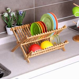 [아이엔]대나무 접이식접시꽂이