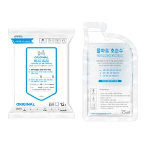 물따로 친환경생분해 신생아물티슈 오리지날 휴대용(12매/32set)