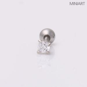 [미니아트] 3mm 큐빅 베이직 심플 데일리 써지컬 피어싱 한쪽