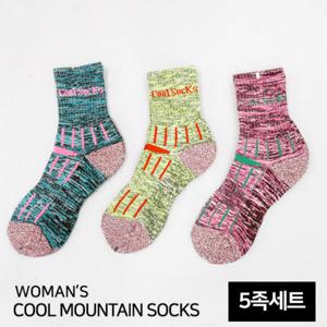 여성 쿨삭스 스포츠 등산 양말 작업 양말 장목 5족세트