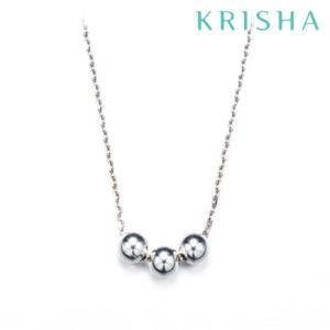 [크리샤]쓰리 볼 실버 목걸이_KSN0043