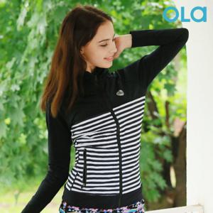 [OLA]올라 여성 스트라이프 집업 후드 래쉬가드 P00000BJ 수영복