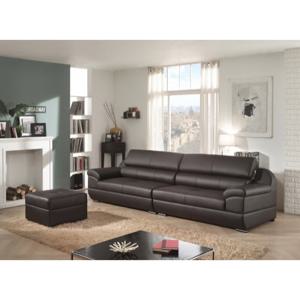 [로무스] 쉬에르 천연면피 4인용 소파+스툴