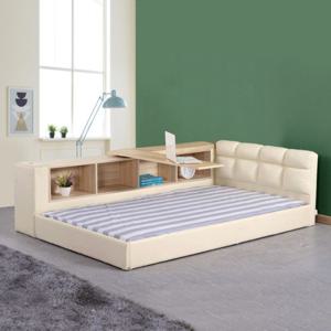 베드피아 라비타 수납책상 저상형 슈퍼싱글침대(크림)