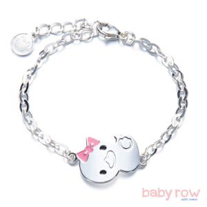 [베이비로우]핑크 오리 실버 미아방지 팔찌_RSB0039