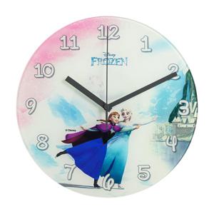 디즈니 D847F 무소음 겨울왕국 원형글라스 캐릭터벽시계 30cm