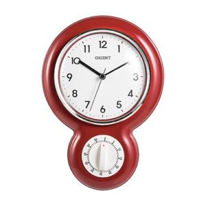 [오리엔트] OT758R 무소음 버건디 타이머 벽시계 H25.4cm