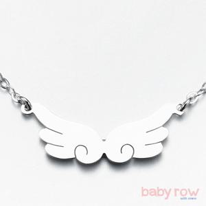 [베이비로우]날개 실버 미아방지 목걸이_RSN0008