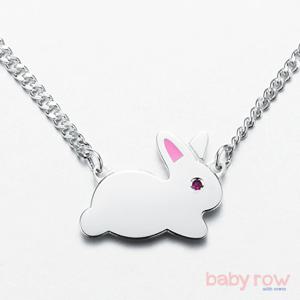 [베이비로우]토끼 실버 미아방지 목걸이_RSN0020