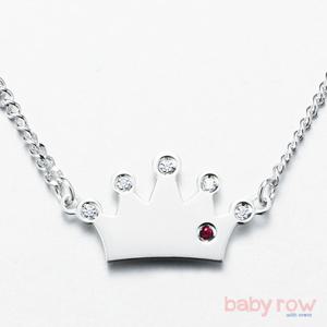 [베이비로우]왕관 레드 실버 미아방지 목걸이_RSN0024