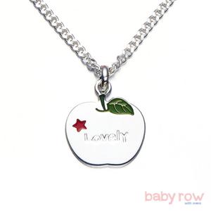[베이비로우]사과 실버 미아방지 목걸이_RSN0040