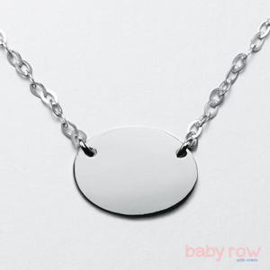 [베이비로우]타원 실버 미아방지 목걸이_RSN0001