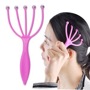 국내제작 손가락 디자인 볼헤드 두피마사지기/발지압