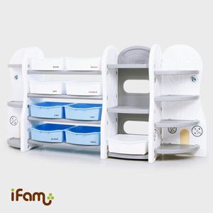 아이팜 디자인정리함(그레이) -구성8.코너장+정리함+책장+코너장