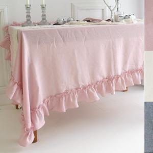 린넨 프릴 테이블보-차콜.핑크.화이트(6인)