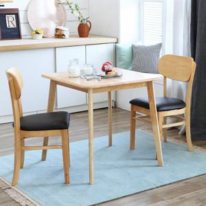 베스트리빙 캔버라 버터 2인(750) 원목 카페 인테리어 식탁세트/의자 2개