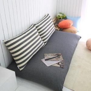 아트박스/러그랜드 자체제작 스트라이프 대방석 + 등쿠션 set (