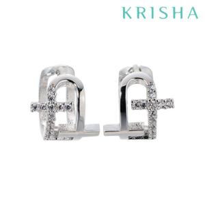 [크리샤]십자 스틱 실버 귀걸이_KSE0131