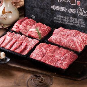 [산들한우]1등급구이선물세트3호800g(살200+등200+채200+특200